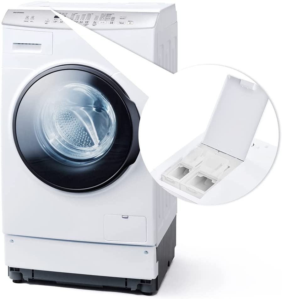 【洗剤自動投入】アイリスオーヤマ ドラム式洗濯機 洗濯乾燥機 8kg 温水洗浄機能 乾燥4kg 幅595mm FLK842Z-W